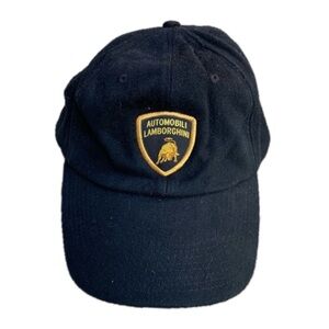 VINTAGE AUTOMOBILI LAMBORGHINI  DAD CAP HAT BLACK GOLD